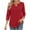 Red, variant on Womens Tops Plus Size 3/4 Sleeve Solid Color Round Neck Blouses for Women 2025 Trendy T Shirts Summer Clothes Black XXL
