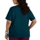 thumbnail image 2 of Tamaño Más Manga Corta Tops para las Mujeres V Cuello Bolsillo Suéter Blusa Casual Camisa Uniforme, 2 of 6