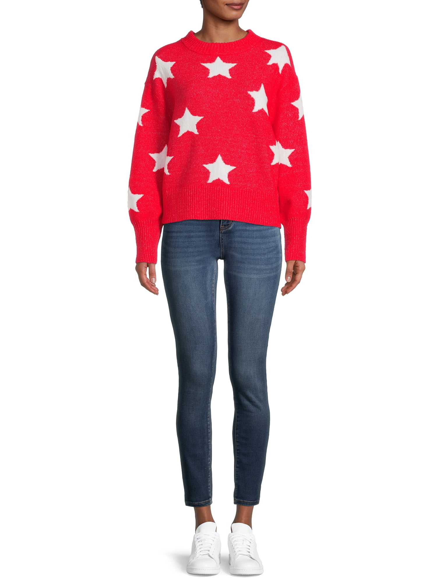 Heart N Crush Women's All Over Stars Pullover Sweater