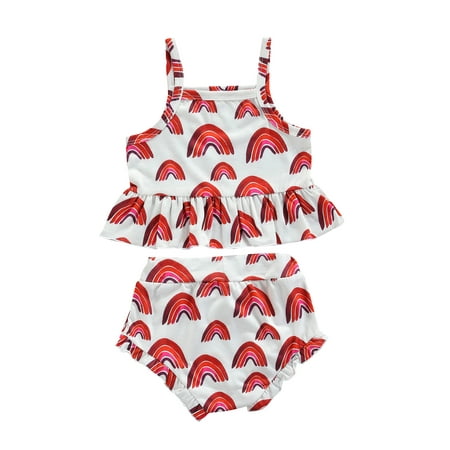 

One Opening Infant Baby Girl Summer Sleeveless Halter Top Floral Shorts Outfit