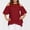 Red, variant on Babysbule Women's Tops Plus Size Women O-Neck Cold Shoulder Solid Lace Short Sleeve Zipper Tops Blouse