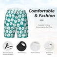 thumbnail image 5 of Lsque Mens Swim Trunks Green Baseball Pattern - Bathing Suit Compression Liner - Beach Swim Shorts Swimwear - (S-3XL) - Stretch Quick Dry -Large, 5 of 9