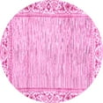 thumbnail image 1 of Ahgly Company Indoor Round Abstract Pink Modern Area Rugs, 6' Round, 1 of 4