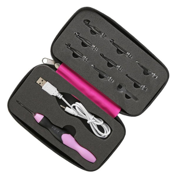 Cuadros Decorativos Ganchos de ganchillo con luz USB 9 en 1, agujas de tejer, Kit de costura LED (rosa roja Ehuebsd Nuevos Originales
