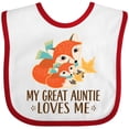 thumbnail image 3 of Inktastic Great Auntie Loves Me Fox Boys or Girls Baby Bib, 3 of 4