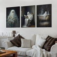 thumbnail image 2 of 3 Piece Halloween Ghost Canvas Wall Art For Living Room Wall Decorations For BedroomLandscape Painting Modern Home Decor Stretched And Framed Ready To Hang Pictures 16x24 inch 3pcs, 2 of 4