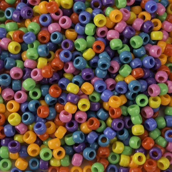 The Beadery - 9x6mm Barrel Pony Bead, Circus Multi - 900 Pieces - 750V289