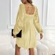 thumbnail image 2 of TaTaai Women's Party Velvet Dress Square Neck Long Sleeve Knee Length Elegant Casual Soft Stretchy Cocktail Evening Dress for Daily Gift, 2 of 9