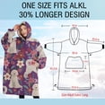 thumbnail image 4 of Oversized Wearable Blanket Hoodie,Goldendoodle Dog and Flower Floral Sherpa Blanket Hoodie with Super Pockets,Super Warm Fuzzy Pullover for Women & Men, 4 of 6