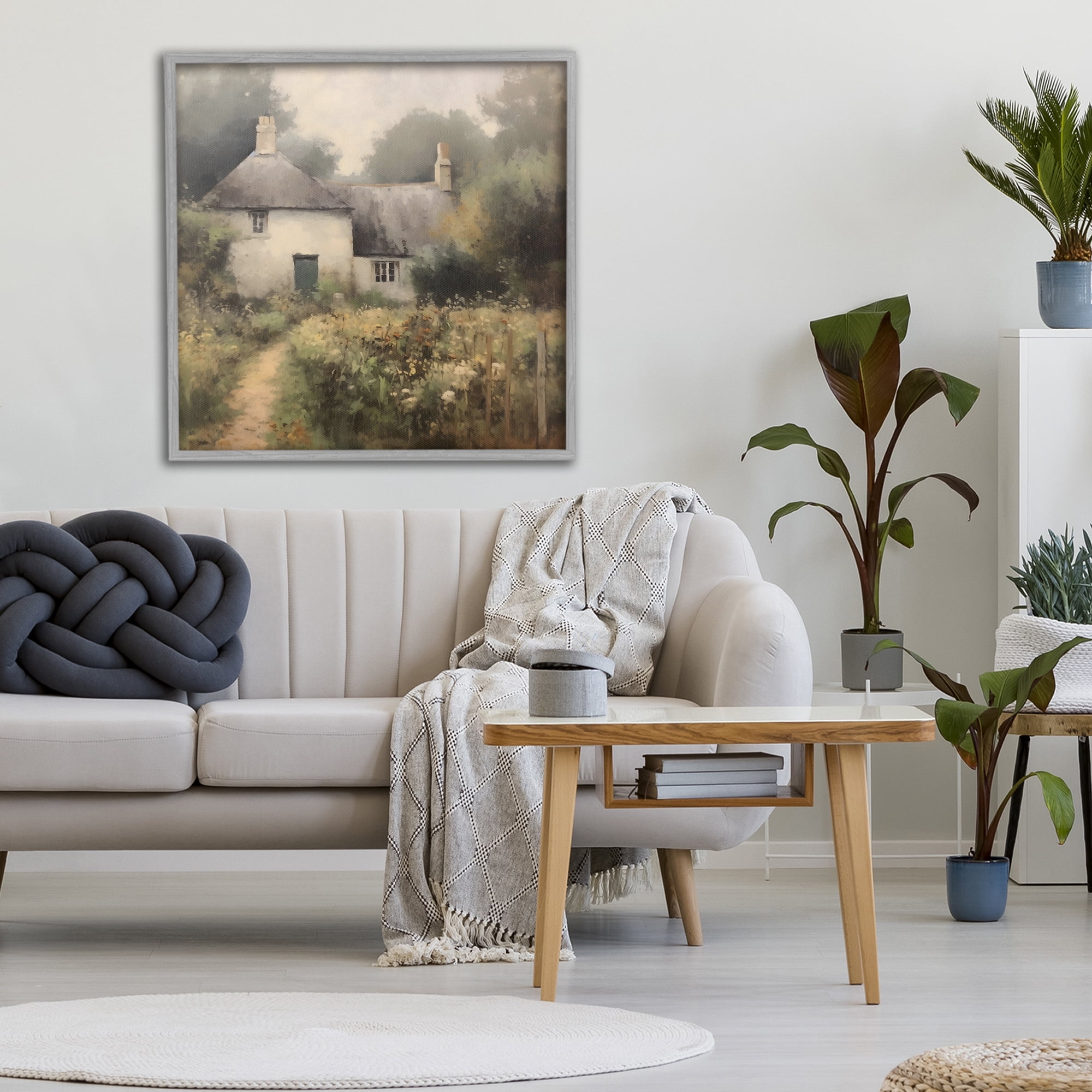Stupell Industries Cottage Comfort in Summer Garden Gray Framed Giclee Art, design by Creative Studio