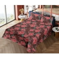 thumbnail image 4 of Ambesonne Romantic Roses Fitted & Flat Sheet with Shams 4 Pcs Set, Flower Winery Colors, Calking, Burgundy Coral Green, 4 of 5