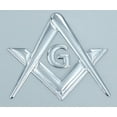 thumbnail image 3 of Mason Masonic Chrome Silver Decal Emblem 3D Sticker car Bike 2.5" Flexible, 3 of 3