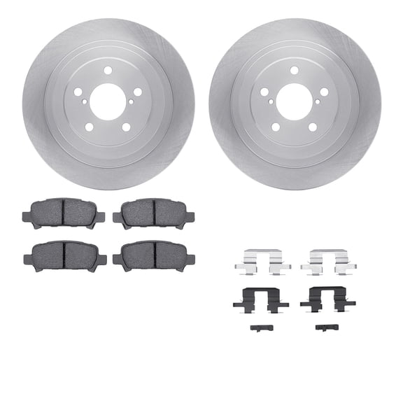 Dynamic Friction Company Rear Brake Rotors with 5000 Advanced Brake Pads includes Hardware 6512-13183