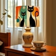 thumbnail image 6 of Linen Drum Lampshades Black Cat Retro Atomic Mid Century Halloween Modern Living Room Decor 13"x13"x10" Light Shade for Table Lamps Drum Lamp Shades Lampshade Replacement Assembly Required, 6 of 8