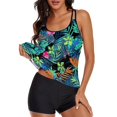 thumbnail image 3 of Flowy Tankini Bathing Suits For Women Tummy Control Swimsuits Two Piece Swimwear Tank Top With Boyshorts, 3 of 6