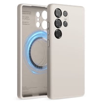 elago Compatible with Samsung Galaxy S25 Ultra Case, Magnetic Silicone Case, Compatible with MagSafe Accessories, Protective Cover, Shockproof, Slim, Anti-Scratch Soft Microfiber Lining (Stone)