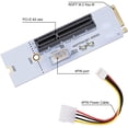 thumbnail image 1 of NGFF M2 to PCI-e 4X 1X Slot Card Set M2 Key M to PCIe X4 Adapter with LED Voltage Indicator for NVME for Miner, 1 of 1