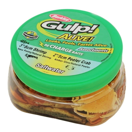 Gulp! Alive! Shrimp/Peeler Crab Assortment Soft Bait Various Lengths and (Best Stone Crab Bait)