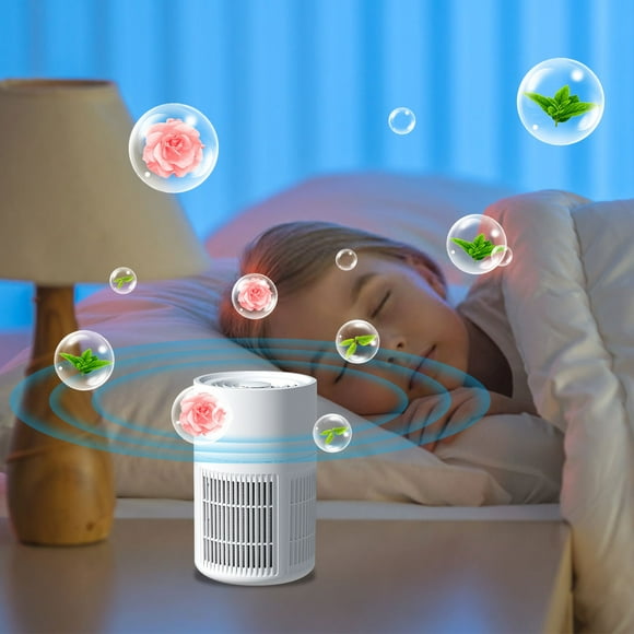 HWRETIE Purificador de aire doméstico,generador de iones negativos,inteligente,portátil,para interiores y oficinas,eliminador de polvo y olores,limpiador de aire fresco para dormitorios