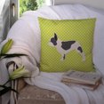 thumbnail image 3 of Carolines Treasures BB3841PW1414 French Bulldog Checkerboard Green Fabric Decorative Pillow, 3 of 4