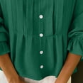thumbnail image 6 of Tauxra Long Sleeve Tops for Women, Pleated Button Front Blouse with V Neck, Soft Casual Shirt for Daily Wear and Multiple, 6 of 7