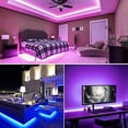 thumbnail image 3 of shiyou-RGB Bandes Lumineuses LED IP65 Rétroéclairage USB TV avec Télécommande, 16 LEDs Changeant de Couleur 5050 pour HDTV, Multicolore pour Éclairage Arrière TV PC (5m), 3 of 4