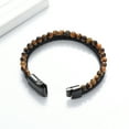 thumbnail image 5 of Leather Beaded Double Funeral Urns Bracelets for Cremation Ashes Holder Men's Urn Bracelet-24cm, 5 of 6