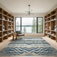 thumbnail image 2 of ODIKA 9'x12' Washable Area Rug Wave Motifs Marine Seashell Coral Reef Nautical Starfish Striped Playful for Great Room, Indoor Concept, Large Living Low Pile, Flatwoven, 2 of 7