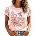 thumbnail image 3 of IMENGL Short Sleeve Top for Womens Basic Breast Cancer Ribbon Breast Cancer Support Cancer Awareness Tee Casual Loose Women's Short Sleeve T Shirt,M-XXXXXL, 3 of 6