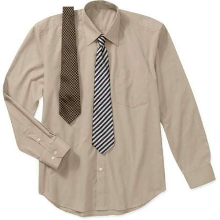 Big Men's Long Sleeve Shirts With 2 Ties