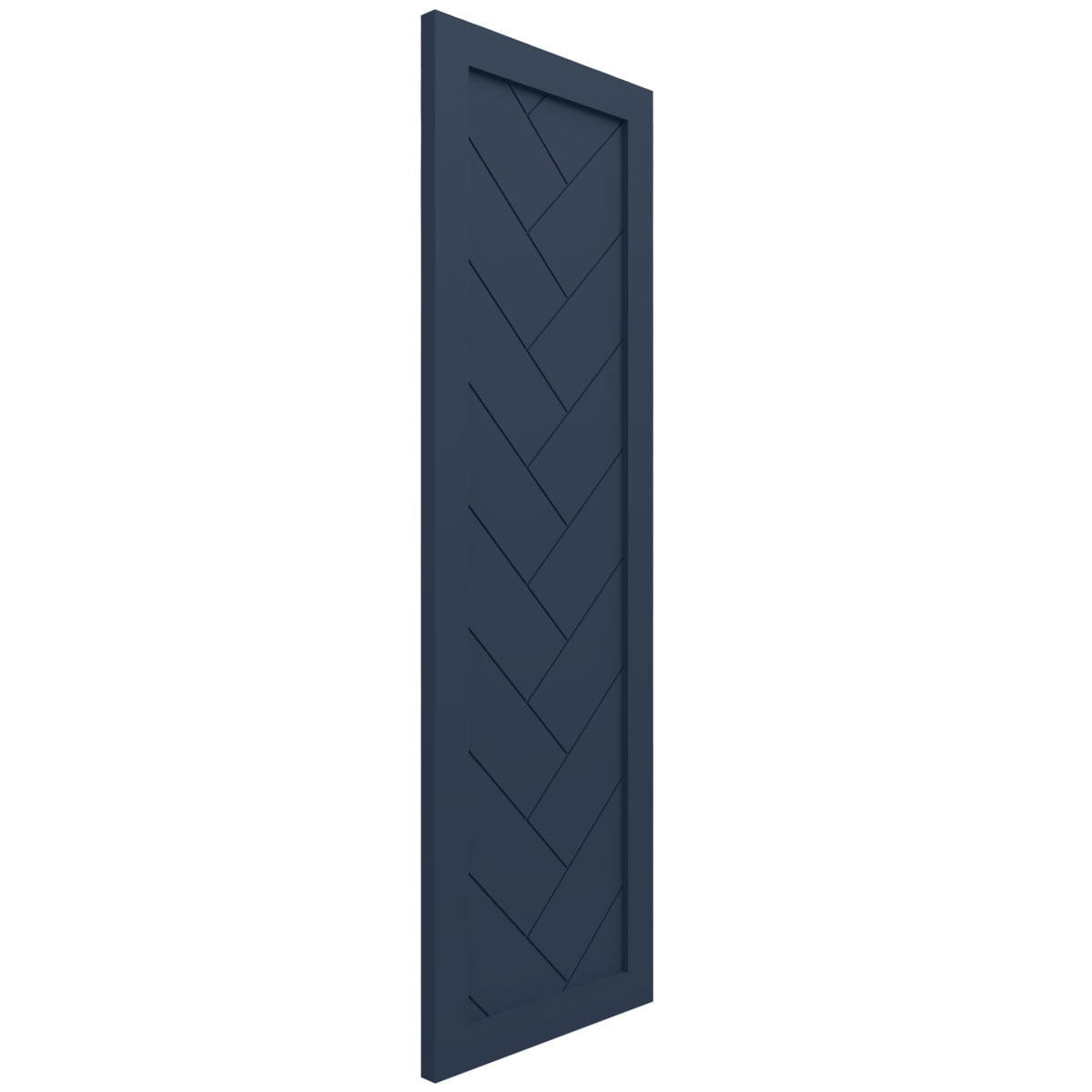 Ekena Millwork 18"W x 37"H True Fit PVC Single Panel Herringbone Modern Style Fixed Mount Shutters, Starless Night Blue (Per Pair - Hardware Not Included)