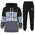 thumbnail image 1 of Gibobby Conjunto dama pants y sudadera afelpada Traje pantalón informal con capucha y manga larga con estampado de para mujer, color a juego(Negro,M), 1 of 2