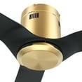 thumbnail image 3 of Smaair 52" Black and Gold  Low Profile 3 Blades Flush Mount Ceiling Fan with Remote No Light, 3 of 10