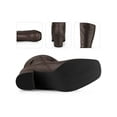 thumbnail image 2 of BLISSFUL STEP Women's Knee High Boots Square Toe Slouch Chunky Heel Brown 6.5, 2 of 5