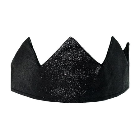 SeasonsTrading Shiny Black Glitter Sparkle Crown - Fun Birthday Costume Party