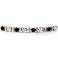 thumbnail image 4 of Gem Stone King 925 Silver and 10K Yellow Gold Black Diamond and White Moissanite Bracelet for Women | 2.00 Cttw | Gemstone April Birthstone | Round 4MM | Adjustable up to 9 inch, 4 of 8