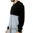 thumbnail image 4 of Handshe Men's Hooded Zip-Up Sweatshirt, Color-Block Casual Pullover with Kangaroo Pocket, Cozy Streetwear for Outdoor Activities,Plus Size, 4 of 4