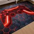 thumbnail image 3 of NTBED Game Console Area Rug for Bedroom Sofa Playroom Gaming Geometric Bedside Rugs Gamer Decorative Floor Mat Carpet (3x5 Feet, Red), 3 of 6