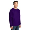 thumbnail image 4 of Gildan Ultra Cotton Men's Long Sleeve T-Shirt, Durable, Crewneck Classic Fit Tee, Purple, 3XL, 4 of 5