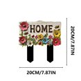 thumbnail image 4 of Opehuo Wooden Personalized Garden Sign with Stake,Welcome Plaques,Colorful Flower Markers for Outdoor Lawn Patio Yard,Flowers Sculptures for Patio Lawn Porch Backyard Markers,B, 4 of 5