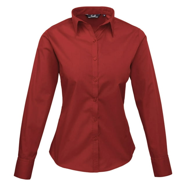 Premier Womens Poplin Long-Sleeved Blouse