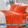 thumbnail image 3 of Elegant Comfort Soft 4-Piece Velvet Plush Flannel Sheet Set - Quality - Cozy Warm, Anti-Static, Non Pilling Fuzzy Velvet Flannel Fleece Deep Pocket Sheet Set - Twin, Orange, 3 of 5