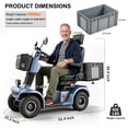 thumbnail image 4 of Xlluproid Heavy Duty 4-Wheel Mobility Scooter for Adults & Seniors,360°Adjustable Seat,Front Basket & Large Removable Rear Storage Container,Gray, 4 of 9