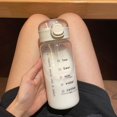 thumbnail image 1 of Transparent Creative Printed Plastic Water Bottle With Bouncing Straw 520-600ML Sports Cup For Outdoor Travel, 1 of 6