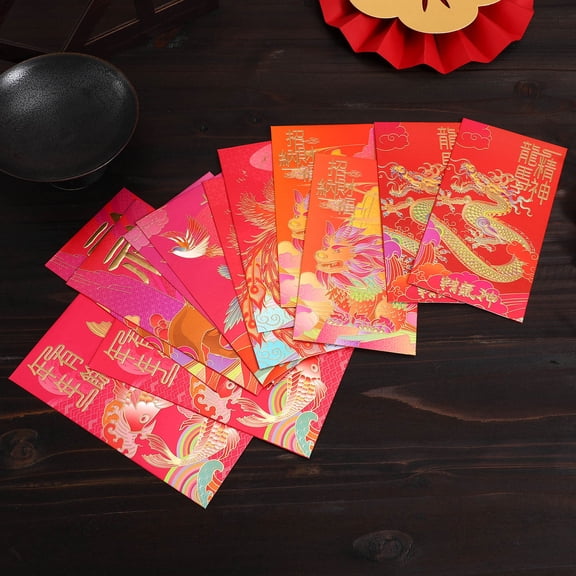 DEEPCRAFF Red Envelopes Chinese New Year Red Envelopes Paper 12Pcs Symbol of Good