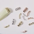 thumbnail image 4 of dianhelloya Nail Art Supplies 20Pcs Nail Art Decor Three-dimensional Shiny Surface Stunning Visual Effect DIY Rust-proof Gloss Gold Silver Twist Chain Nail Ornament Nail Salon Supply, 4 of 8