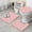 Pink Cow Heart, variant on White Cow Black Spot Bow Pattern Bathroom Rugs Sets 3 Piece,Toilet Cover Set,Absorbent Non Slip Bathroom Mats Sets with U-Shaped Contour Rug Toilet Rug Set