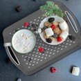thumbnail image 7 of Large Nonslip Serving Tray with Handles, Silicone Grippy Dots Food Trays for Eating, Dishwasher Safe Lap Trays for Breakfast Dinner Snack Fruit Appetizers Beverage, Rectangular, Set of 2, Black, 7 of 7