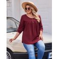 thumbnail image 4 of Zeagoo Plus Size Tops for Women Long Sleeve Shirts Crew Neck Casual Loose Tunic Blouse, 4 of 6