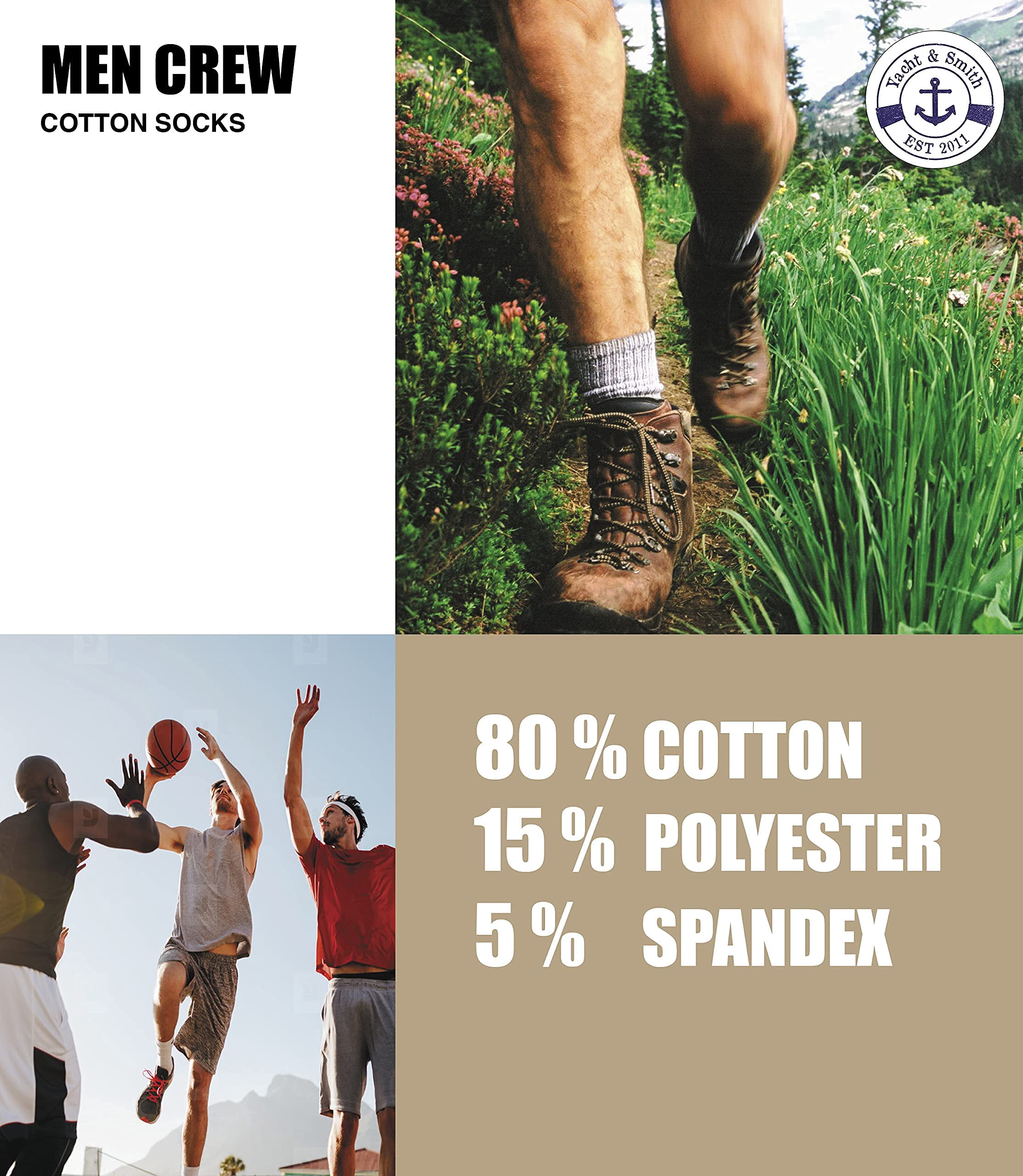 SOCKS'NBULK 60 Pairs Wholesale Bulk Sport Cotton Mens Crew, Ankle Socks, Value Deal, Size 10-13 (MENS GRAY TUBE)
